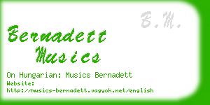 bernadett musics business card
